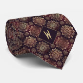 Gold Encrusted Mandala Groomsman Stropdas (Opgerold)