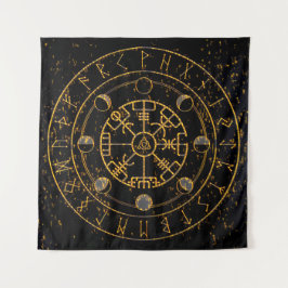 Gold Energy Norse voert altaardoek uit - tarotstof Wandkleed