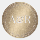 Gold Envelope Sticker met monogram (Voorkant)