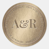Gold Envelope Sticker met monogram (Voorkant)