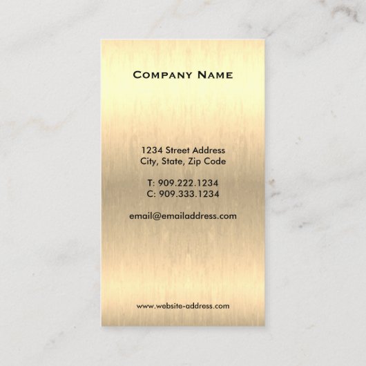 Gold Equestrian Horseback Riding Visitekaartje (Achterkant)