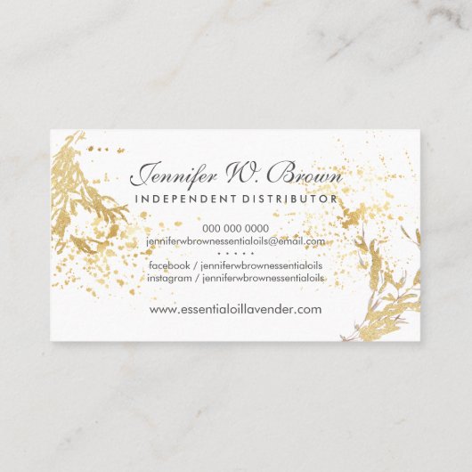 Gold Essential Oils florgeel Visitekaartje (Achterkant)