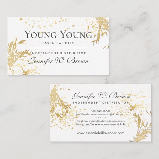 Gold Essential Oils florgeel Visitekaartje (Voorkant / Achterkant)