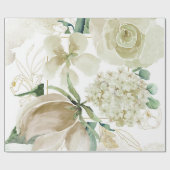 Gold Etching Creme Waterverf Roos Vowel Renewal Cadeaupapier (Vlak)