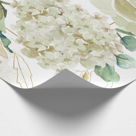 Gold Etching Creme Waterverf Roos Vowel Renewal Cadeaupapier (Hoek)