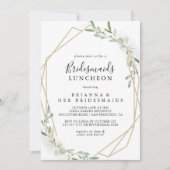 Gold Eucalyptus Bridesmaids Luncheon Shower Kaart (Voorkant)