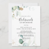 Gold Eucalyptus Bridesmaids Luncheon Shower Kaart (Voorkant)