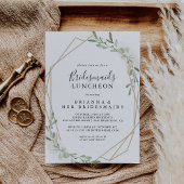 Gold Eucalyptus Bridesmaids Luncheon Shower Kaart