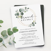 Gold Eucalyptus Brunch en Bubble Vrijgezellenfeest Kaart