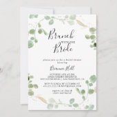 Gold Eucalyptus Brunch met bride Shower Kaart (Voorkant)