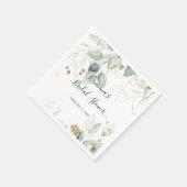 Gold Eucalyptus Calligraphy Vrijgezellenfeest Napk Servet (Hoek)