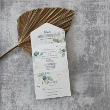 Gold Eucalyptus Calligraphy Wedding