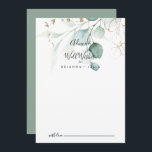 Gold Eucalyptus Calligraphy Wedding Well Wishes Advieskaart<br><div class="desc">Deze gouden eucalyptuskalligrafie bruiloft wenst een goede advieskaart voor een rustige bruiloft. Dit artistieke ontwerp kenmerkt handgetekende waterverf goud en groene bladeren, die de natuurlijke schoonheid inspireren. Deze kaarten zijn perfect voor een bruiloft, vrijgezellenfeest, baby shower, graduatiedag en nog veel meer. Pas de kaarten aan met de namen van de...</div>