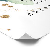 Gold Eucalyptus Calligraphy WeduwWelkomstbord Poster (Hoek)