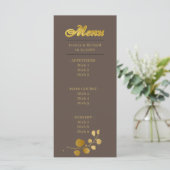 Gold Eucalyptus Dinner Menu Kaart (Staand voorkant)