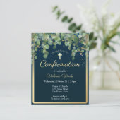 Gold Eucalyptus Floral First Confirmation Budget (Staand voorkant)