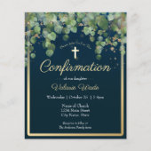 Gold Eucalyptus Floral First Confirmation Budget (Voorkant)