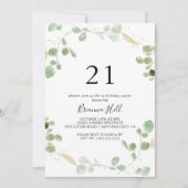 Gold Eucalyptus Foliage 21e verjaardag Kaart (Voorkant)