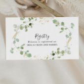 Gold Eucalyptus Foliage Weddenschap Gift Registry Informatiekaartje