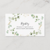 Gold Eucalyptus Foliage Weddenschap Gift Registry Informatiekaartje (Voorkant)