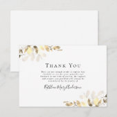 Gold Eucalyptus Funeral Hartelijk dank Notitiekaartje (Voorkant / Achterkant)