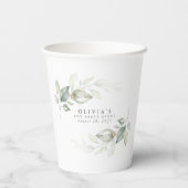 Gold Eucalyptus Greenery Boho Dreamweaver Waterver Papieren Bekers (Achterkant)