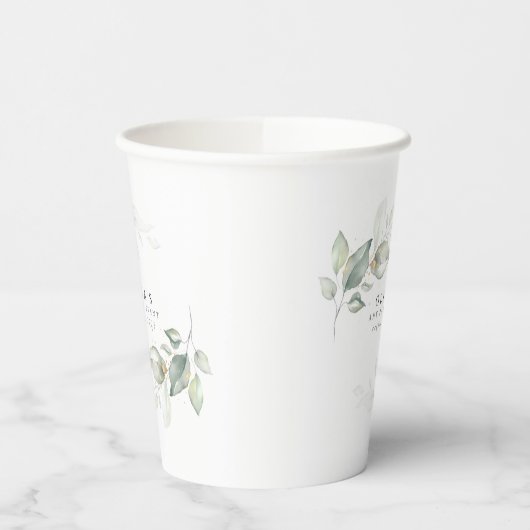 Gold Eucalyptus Greenery Boho Dreamweaver Waterver Papieren Bekers (Links)