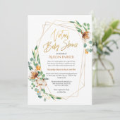 Gold Eucalyptus Greenery Virtual Baby shower Kaart (Staand voorkant)