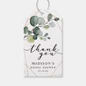 Gold Eucalyptus Greenery Vrijgezellenfeest Favor Cadeaulabel (Voorkant)