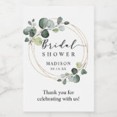 Gold Eucalyptus Greenery Vrijgezellenfeest Favor Wijn Etiket (Enkel label)