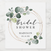 Gold Eucalyptus Greenery Vrijgezellenfeest Favor Wijn Etiket (Enkel label)