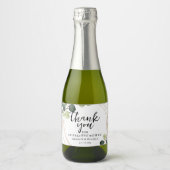 Gold Eucalyptus Greenery Wedding Sparkling Wijnetiket (Voorkant)