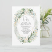 Gold Eucalyptus Greenery Wreath Boho Baby shower Kaart (Staand voorkant)