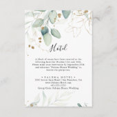 Gold Eucalyptus Kalligrafie Hotel Informatiekaartje (Voorkant)