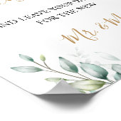 Gold Eucalyptus Leaves Greenery Wedding Guestbook Poster (Hoek)