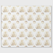 Gold Eucalyptus Merry kerstboom Cadeaupapier (Vlak)