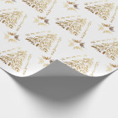 Gold Eucalyptus Merry kerstboom Cadeaupapier (Hoek)