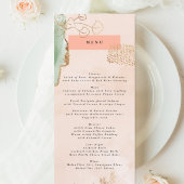 Gold Eucalyptus Modern Abstract Emerald Greenery Menu