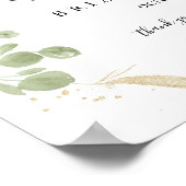 Gold Eucalyptus-repetitie Welkomstbord Poster (Hoek)