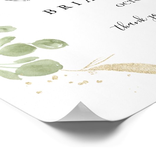 Gold Eucalyptus-repetitie Welkomstbord Poster (Hoek)