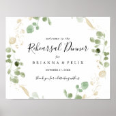 Gold Eucalyptus-repetitie Welkomstbord Poster (Voorkant)