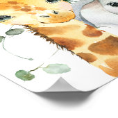 Gold Eucalyptus Safari Baby shower Welkomstbord Poster (Hoek)