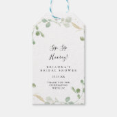 Gold Eucalyptus Sip Sip Hooray Vrijgezellenfeest Cadeaulabel (Voorkant)