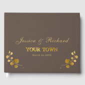 Gold Eucalyptus Weddenschap Gastenboek (Voorkant)