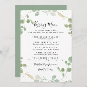Gold Eucalyptus Weddenschap Kissingmenu Spel Kaart
