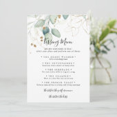 Gold Eucalyptus Weddenschap Kissingmenu Spel Kaart (Staand voorkant)