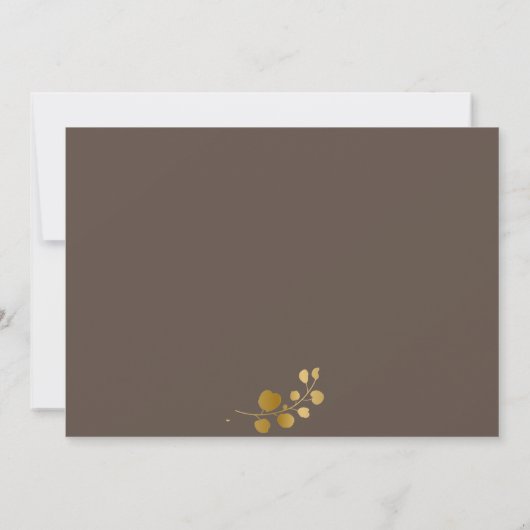 Gold Eucalyptus Weddenschap PHOTO Kaart (Achterkant)