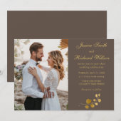 Gold Eucalyptus Weddenschap PHOTO Kaart (Voorkant / Achterkant)