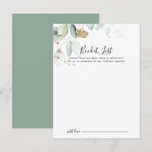 Gold Eucalyptus Wedding Bucket List-kaarten Briefkaart