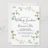 Gold Eucalyptus Wedding Luncheon Vrijgezellenfeest Kaart (Voorkant)